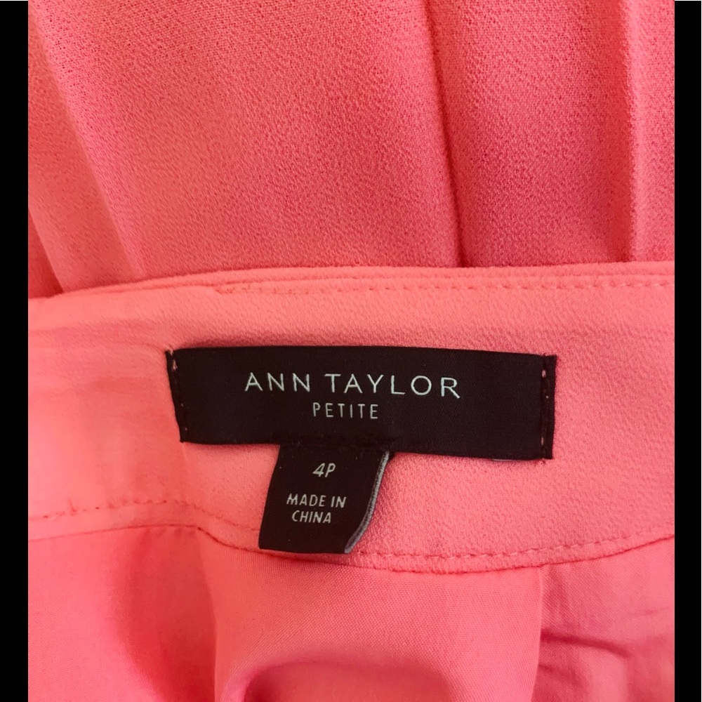 Ann Taylor Pleated Pink Coral Skirt - A Line - 4P - Picture 6 of 7